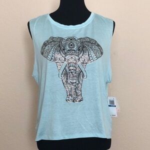 Rebellious One Light Blue Tank with Elephaβ¦